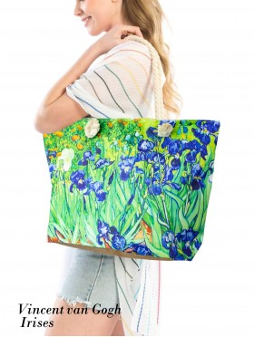 Irises Oil Painting Shoulder Bag